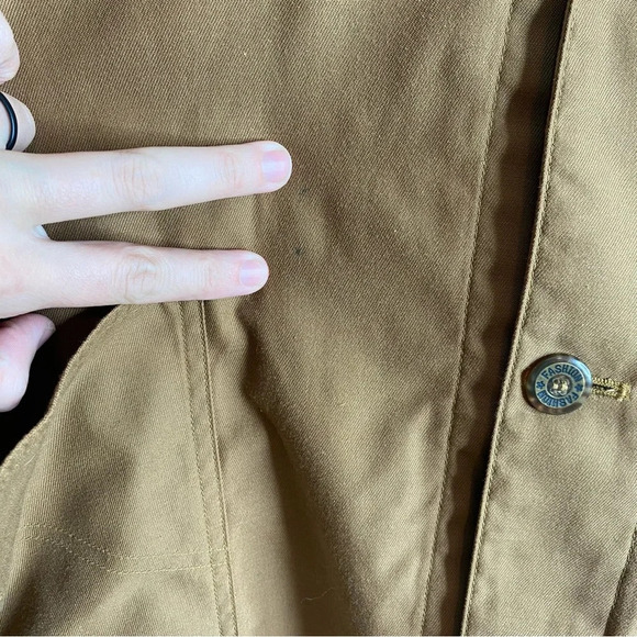 Vintage Chore Coat 90s Brown Canvas Plaid Flannel Lined Corduroy Trim Fisherman - Picture 11 of 15